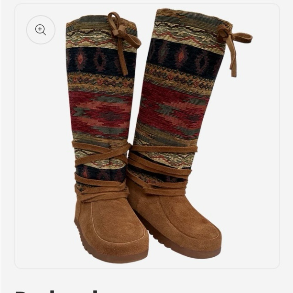 Colorful Patterned Knee-High Boots